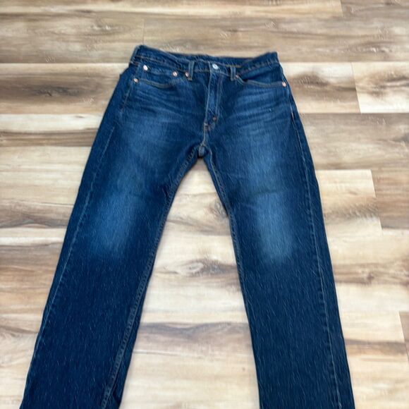 Levi's 505 Jeans Mens 34 x 30 Regular Fit Straight Leg Dark Wash - Picture 2 of 10